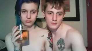 Online film Horny teenage couple shagging on webcam