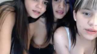 Online film Three beautiful teenage lezzers stripping on webcam