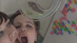 Online film Young whore drinking piss in a bowl