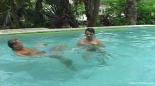 Online film RaunchyTwinks Video: Aiden and Donavan's pool blowjob