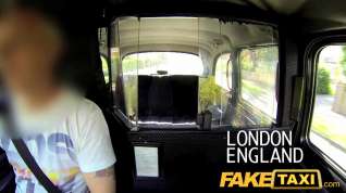 Online film FakeTaxi: Joy time pair in backseat taxi trio