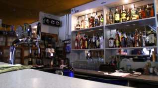 Online film European barmaid Lenka gives head and railed in the bar for cash