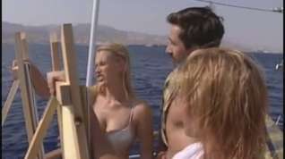 Online film Two teen blondes share one dick on a boat