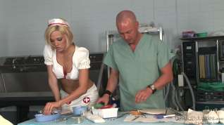 Online film Natural blonde dressed as nurse sucks her patient's rod