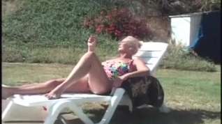 Online film Aged Granny Trio by the Pool