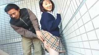 Online film Schoolgirl Seire Mochizuki gets kinky on the street.