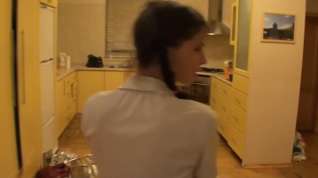 Online film Student with pigtails drilled in the arse in the kitchen