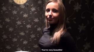 Online film Slender golden-haired shows striptease in the lavatory