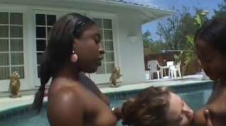 Online film Interracial lesbo vagina eating pool party
