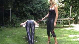 Online film Sissy serf gets caned in the open air