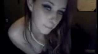 Online film Goth bitch chatting on cam two