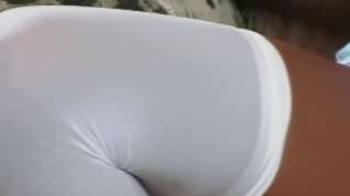 Online film Swarthy female-dominator undresses and teases in white underware