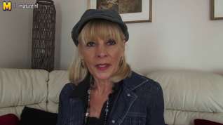 Online film Blond British granny getting soaked