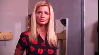 Online film Cute blond made to stuff her nylons in her throat