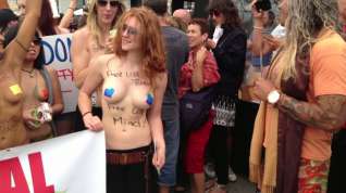 Online film Go Topless Day March on Venice Beach Walk 2013 #3