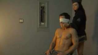Online film Belladonna copulates a blindfolded prisoner