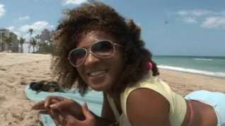 Online film Gorgeous black teen picked up from public beach
