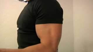 Online film bodybuilders and longhaired golden-haired twink