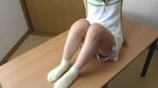 Online film Japanese legal age teenager bound on table and cum